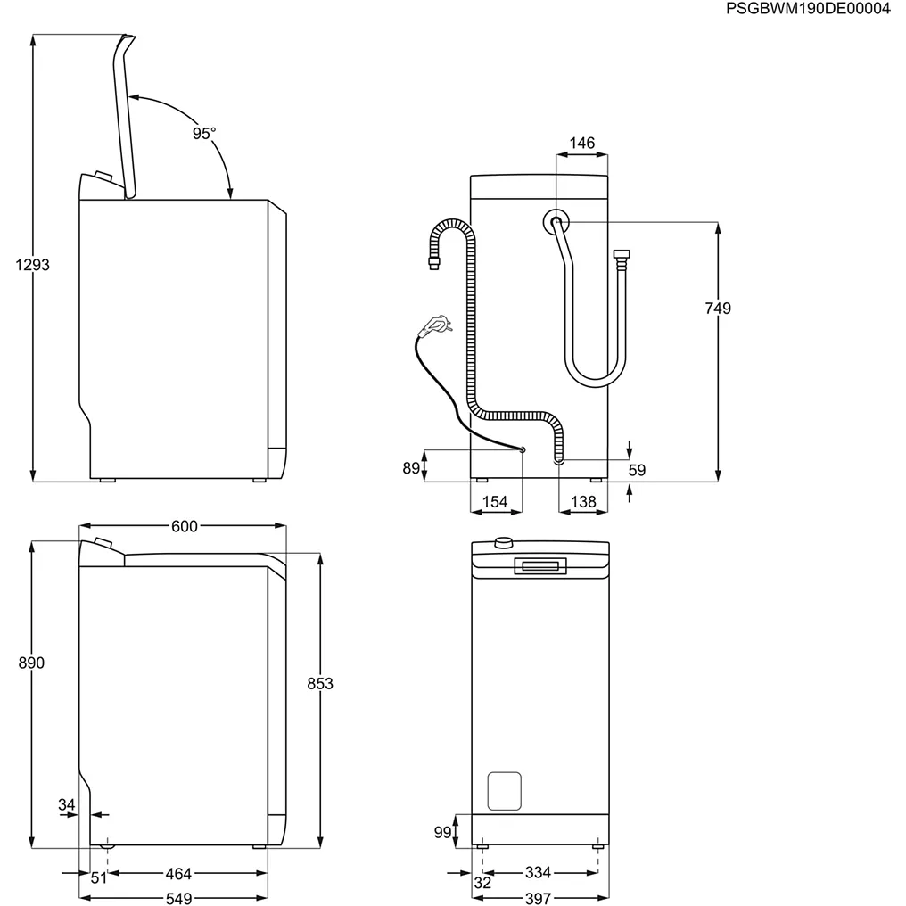 Lave linge top ELECTROLUX EW7T3733BO Reconditionné – Image 4