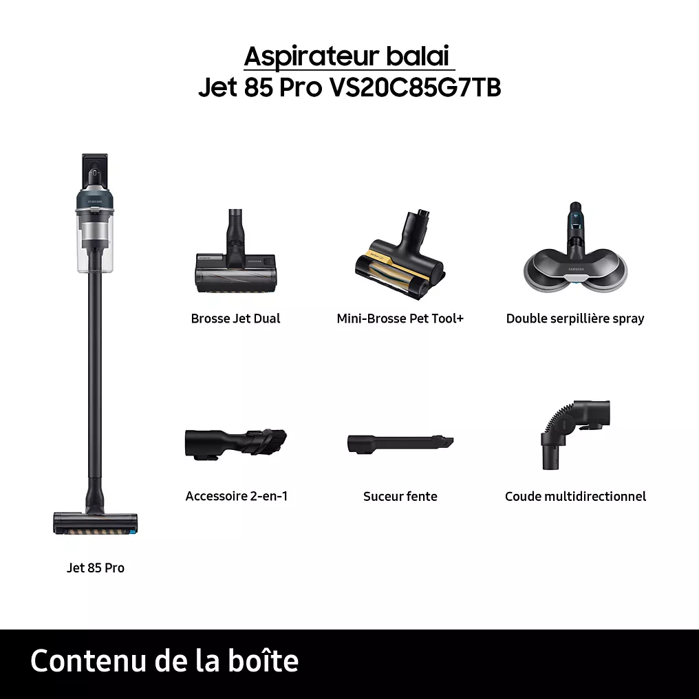 Aspirateur balai SAMSUNG Jet 85 Pro VS20C85G7TB – Image 15